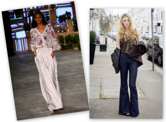 calça flare ou pantalona