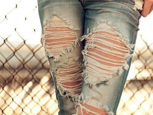 como customizar calça jeans exemplo shredded