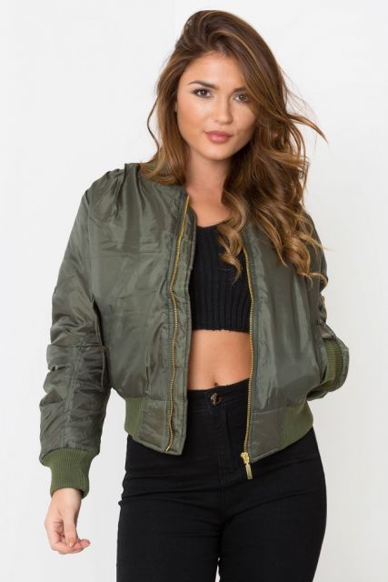 jaqueta bomber feminina verde