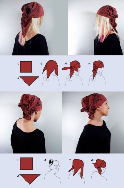 exemplo de como usar lenço na cabeça tutoriais
