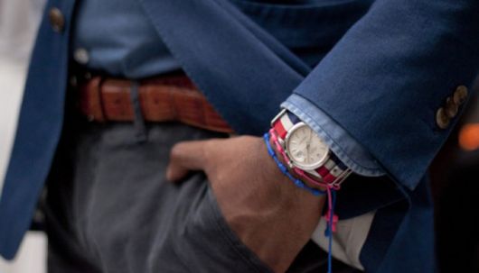 pulseira masculina com relógio