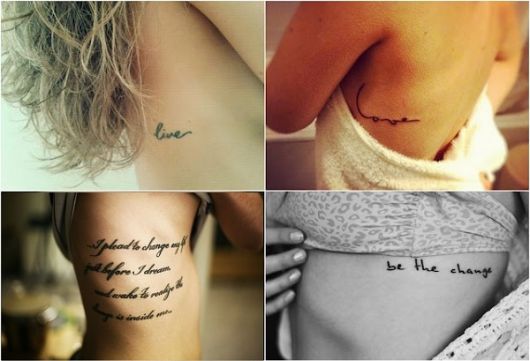 tatuagens de escritas na costela