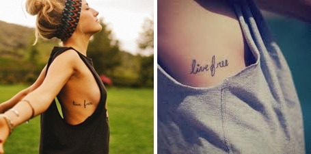 tatuagem feminina na costela live free