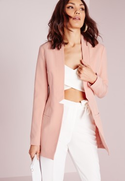 blazer rosa com top cropped