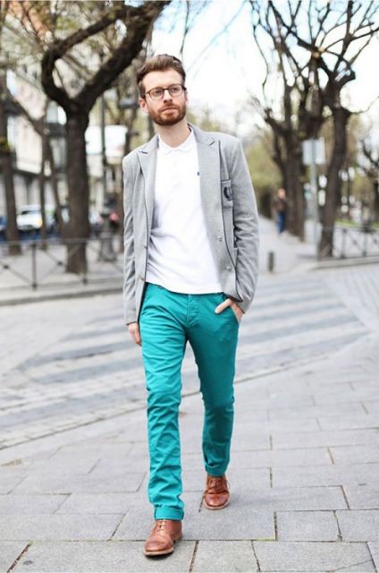 calça colorida masculina verde água