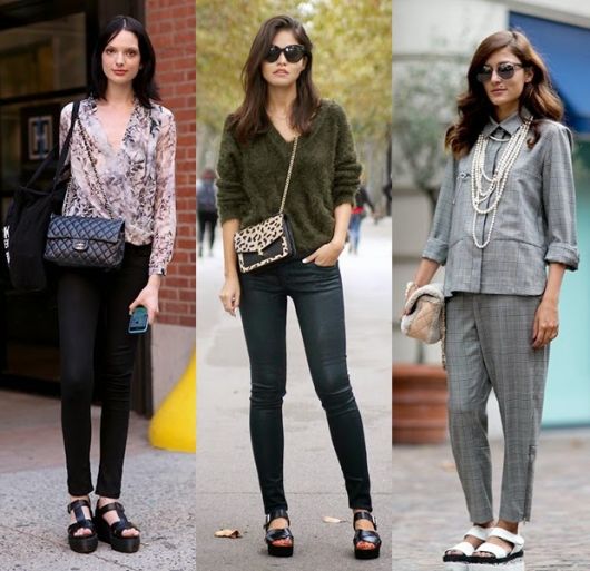 flatform com calça jeans