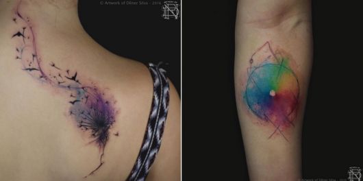 exemplo de tatuagem aquarela dêner silva