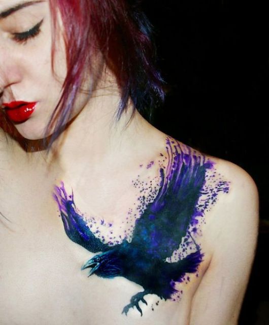 exemplo de tatuagem aquarela feminina