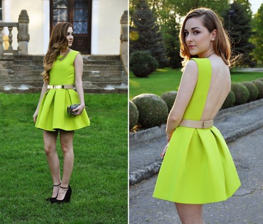 vestido de formatura curto 39 verde limão