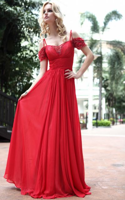 vestido vermelho longo social 