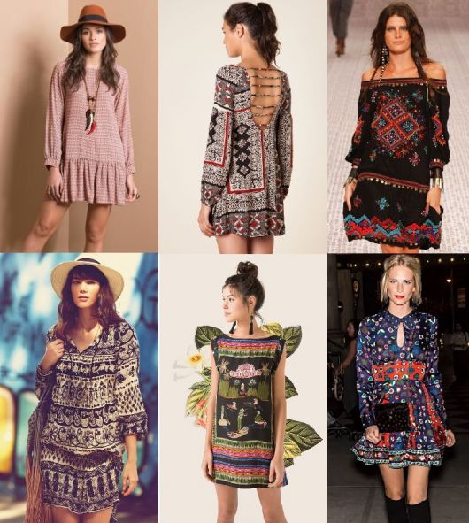 Moda hippie vestidos soltinhos