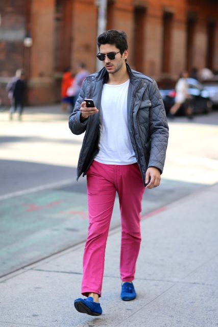 calça colorida masculina