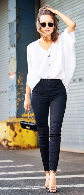 exemplo de looks com calça jeans preta