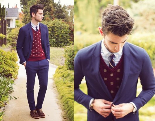 suéter masculino formal com gravata