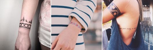 exemplo de tatuagens femininas no braço tipo bracelete