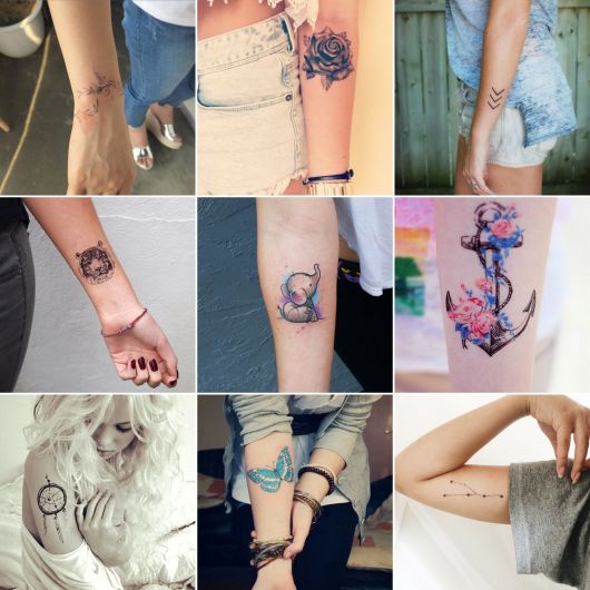 exemplo de tatuagens femininas no braço delicadas