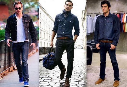 camisa jeans masculina com calça jeans inverno