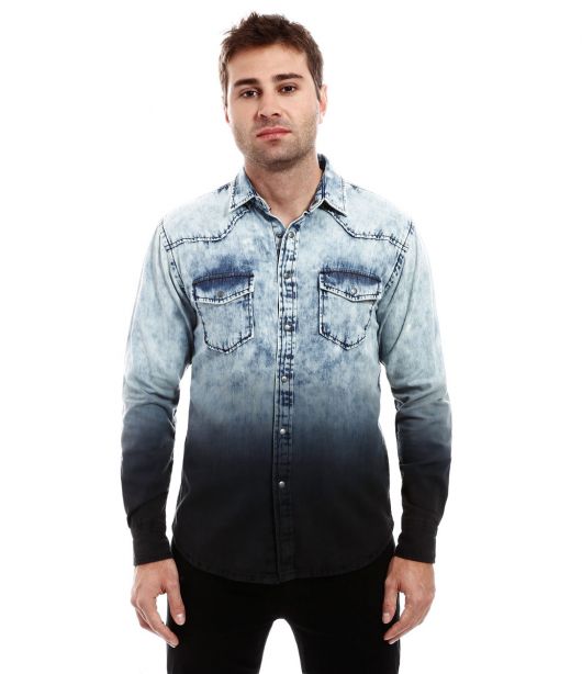 camisa jeans masculina degrade renner