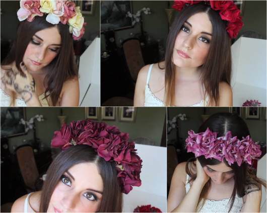 exemplo de como fazer coroa e tiara de flores