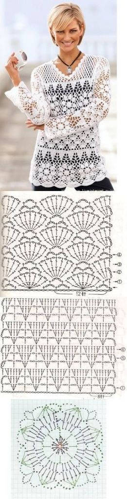 Blusas de Crochê: 77 Modelos Lindos e Como Fazer (Gráficos/Receitas)!