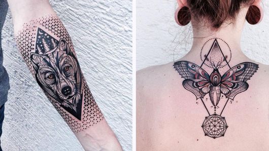 tatuagem geométrica de animal