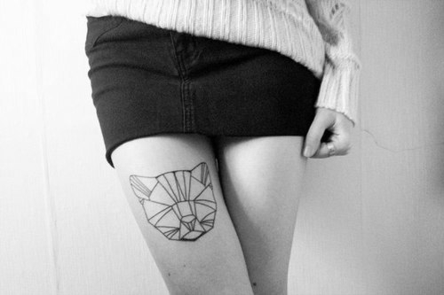 tatuagem geométrica gato