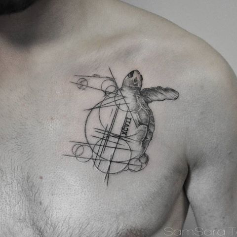 tatuagem geométrica tartaruga