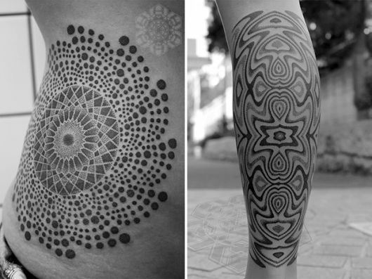 tatuagens com pontilhismo como é feita