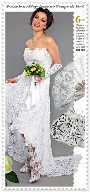 vestido de noiva de crochê gráfico 2