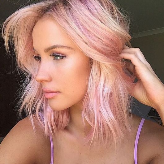 mecha rosa cabelo