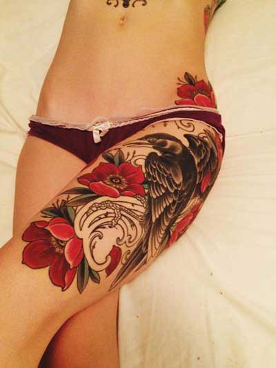 tatuagem para cobrir estrias com flor