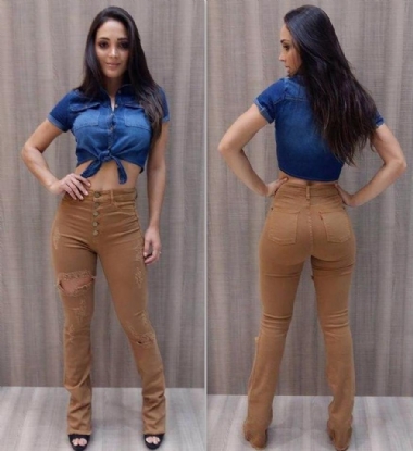calça jeans feminina caramelo