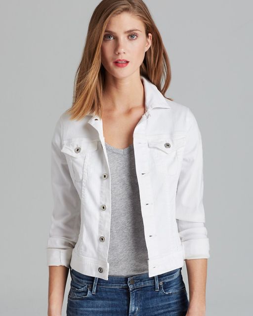 jaqueta branca feminina simples