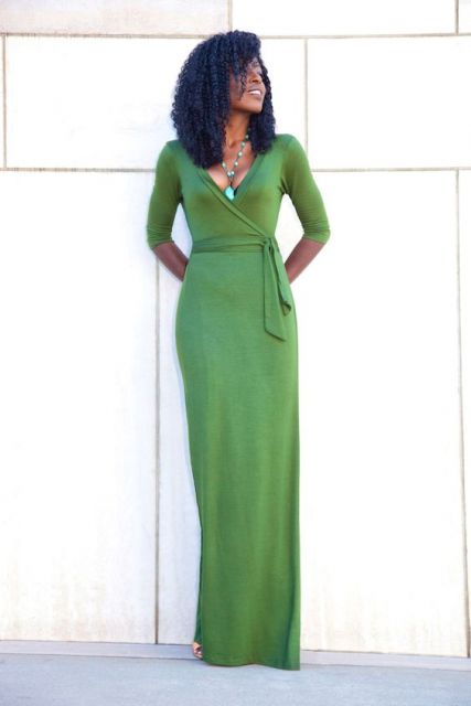 vestido verde longo