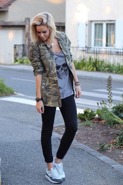 jaqueta camuflada feminina jeans