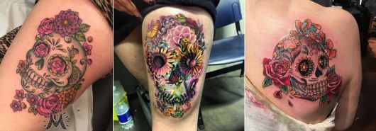 tatuagem de caveira mexicana feminina