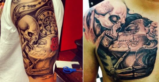 tatuagem de caveira mexicana masculina