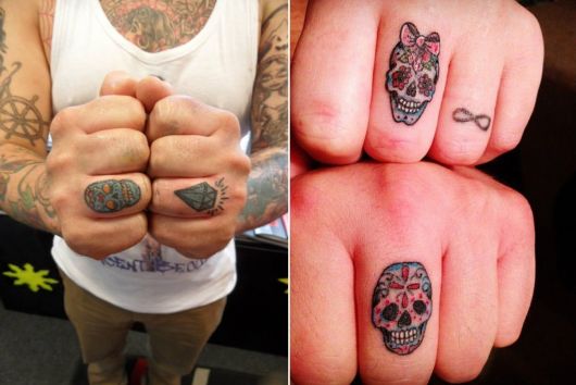 tatuagem de caveira mexicana delicada