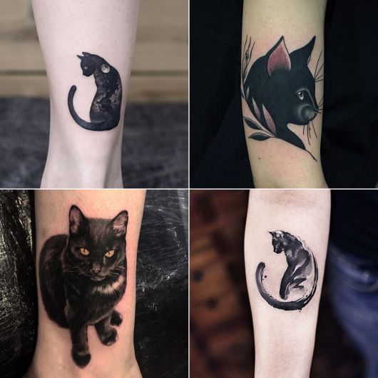 tatuagem de gato preto