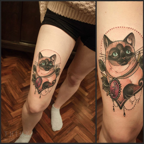 tatuagem de gato siamês