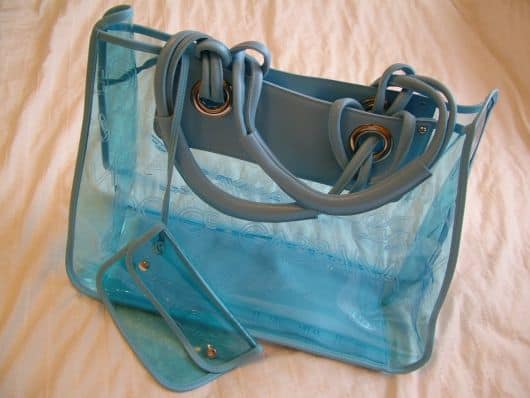 bolsa transparente azul