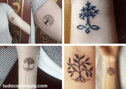 seleção de fotos de tatuagem de árvore da vida delicada