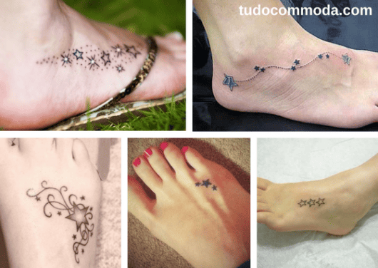 tatuagens de estrela no pé