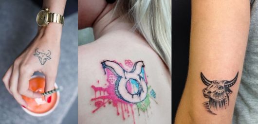 tatuagens de signo de touro coloridas ou apenas do animal