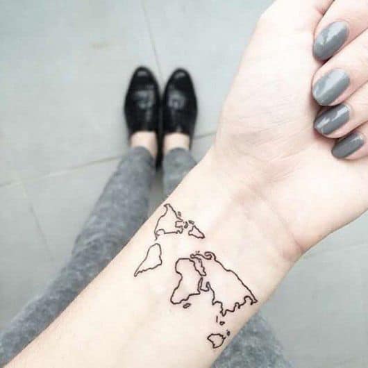 Tatuagem de Mapa Mundi Inspirese com 25 Ideias