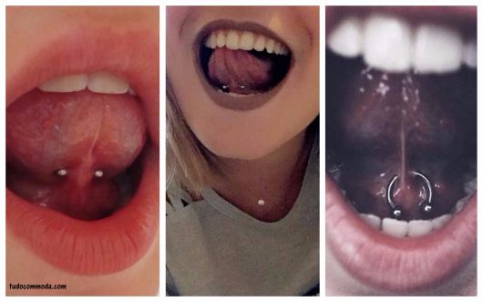 piercing freio da língua