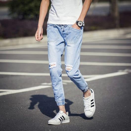 calça jeans capri masculina