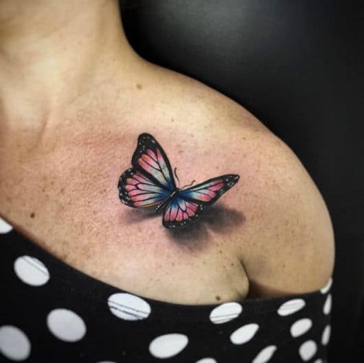tatuagem 3d borboleta