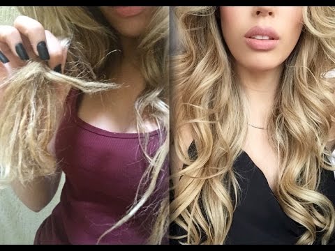 Antes e Depois do uso de Bepantol para cabelos em mulher loira.