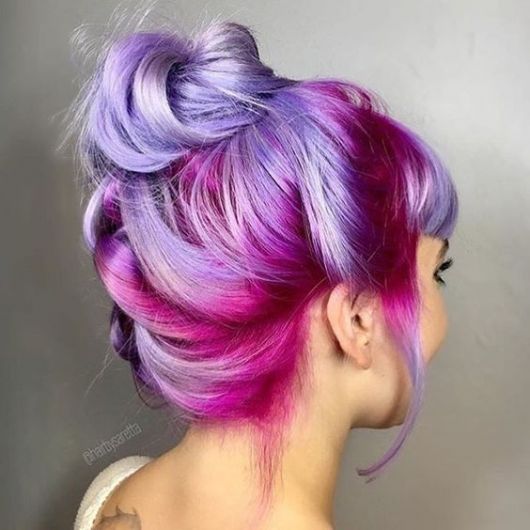 cabelo pink e roxo